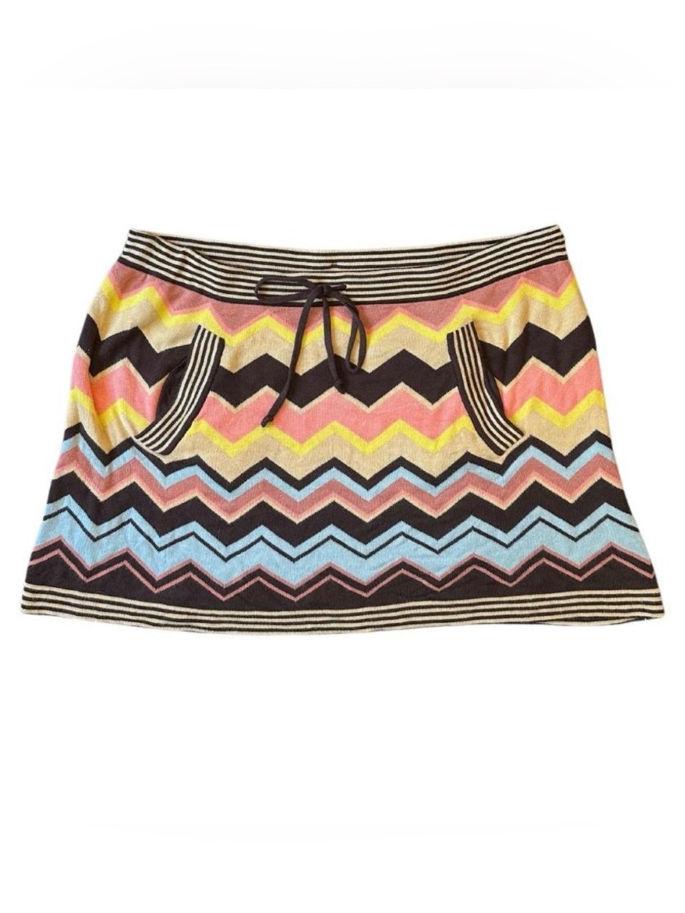 Missoni for Target Multicolor Chevron Knit Mini Skirt in Pink Yellow Blue
